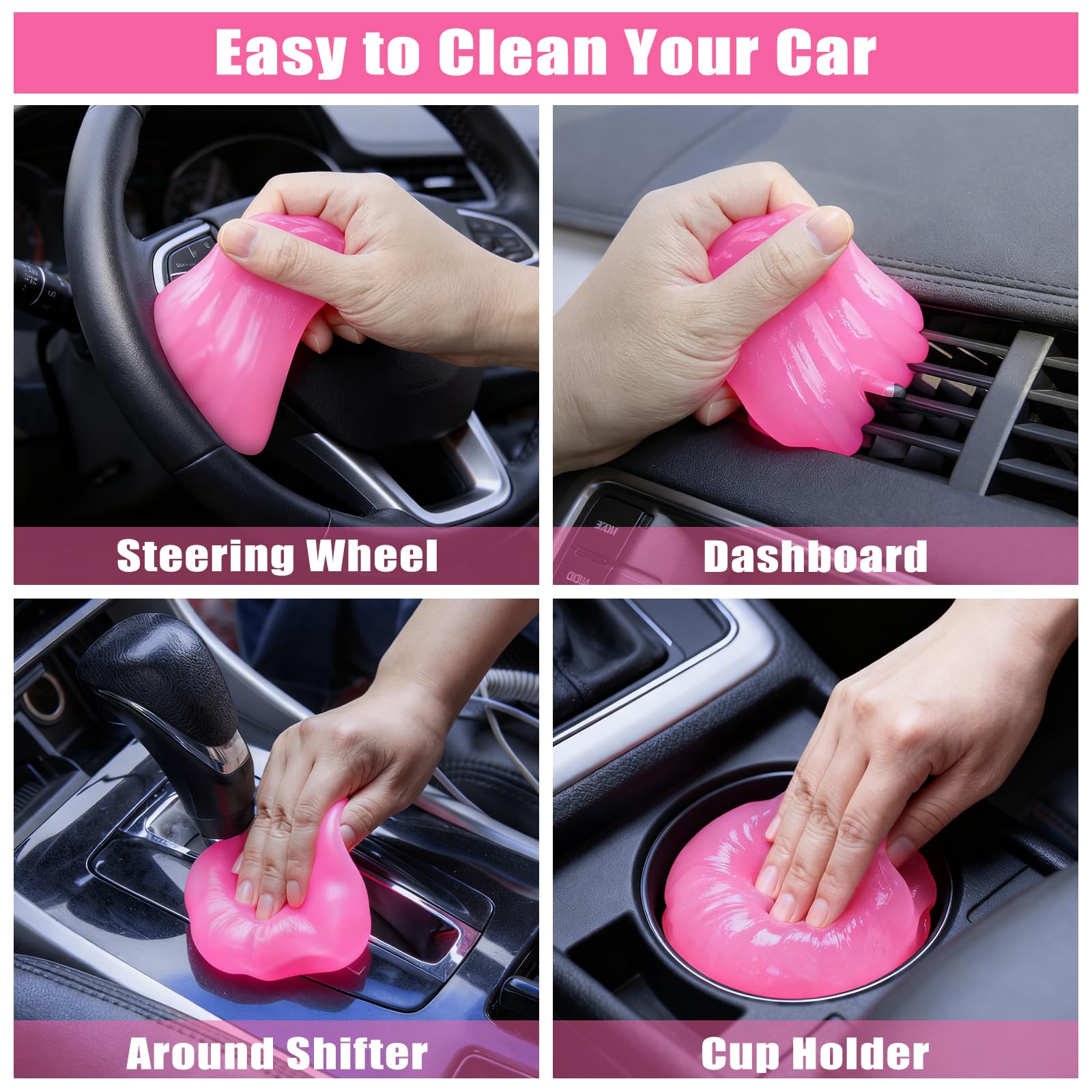 AUTODECO duster and interior brush removing dust from vents and consoles