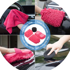 AUTODECO microfiber towels folded for fast absorbency and gentle drying