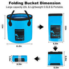 AUTODECO open bucket filled with water demonstrating stable holding capability