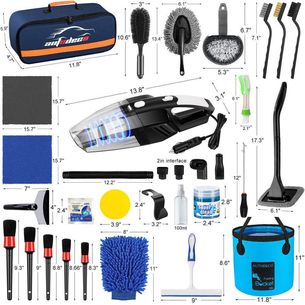 AUTODECO absorbent towels, wax applicators and spray bottle for finishing shine