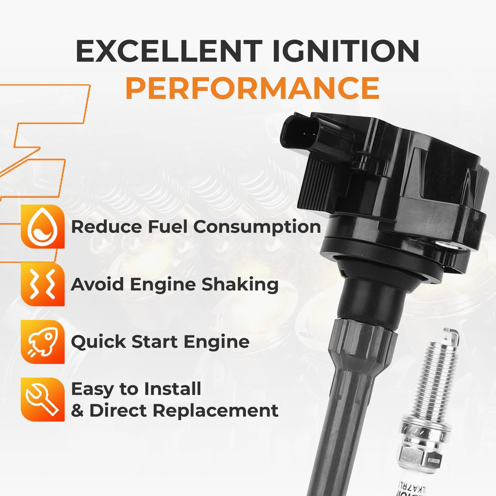 autoexact ignition coil close-up highlighting epoxy potting and durable connector for stable spark delivery