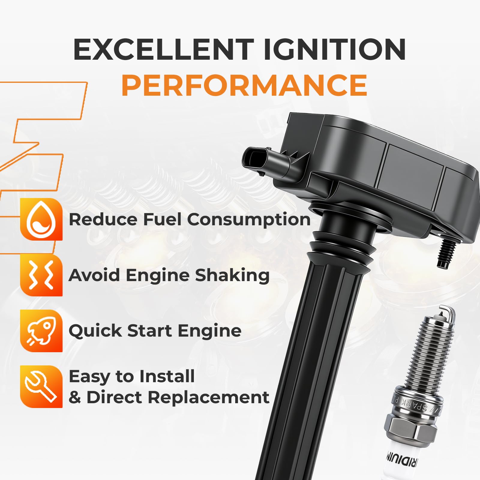 autoexact ignition coil closeup highlighting epoxy potting for heat resistance and durability