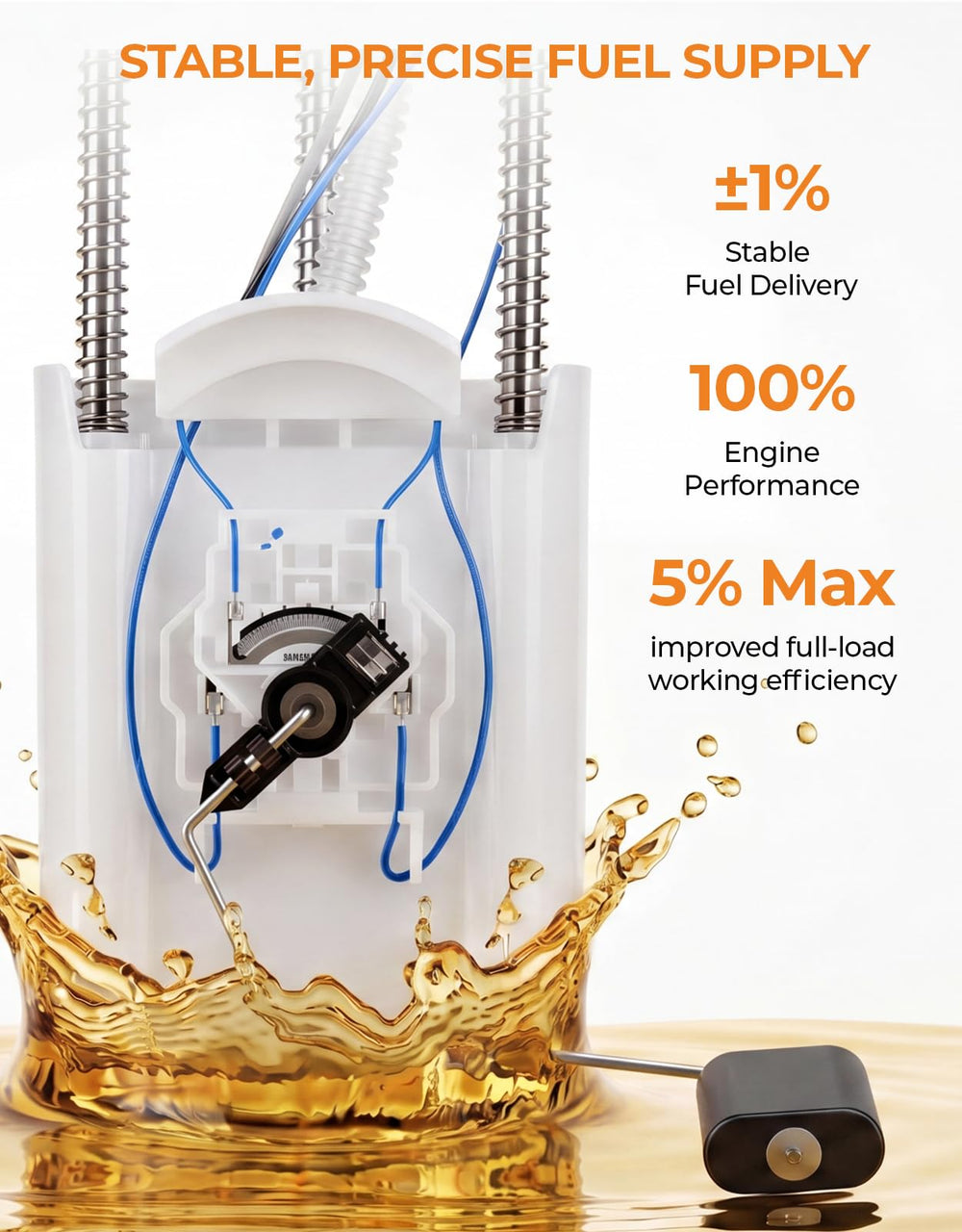 AutoExact reservoir and pickup designed for steady supply at low fuel levels