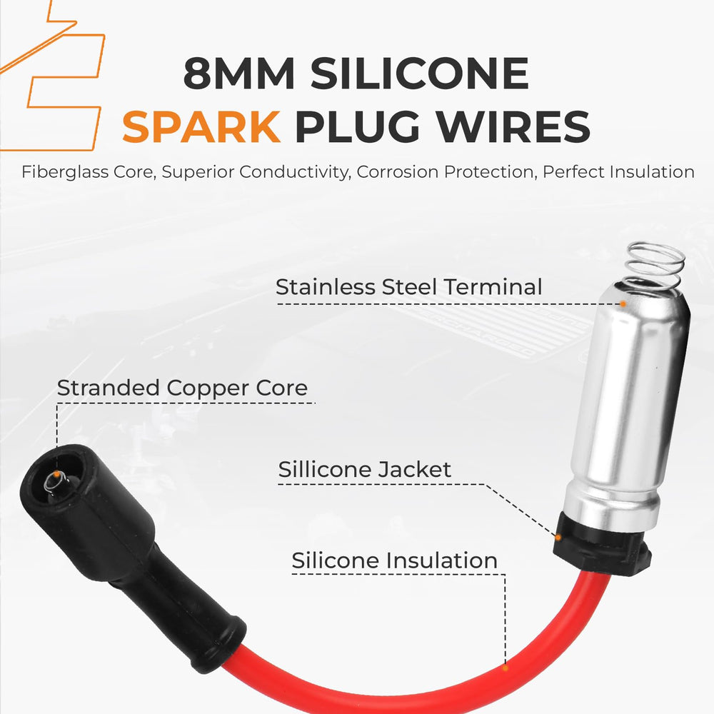 autoexact spark plug wires routed with clip for tidy, reliable organization