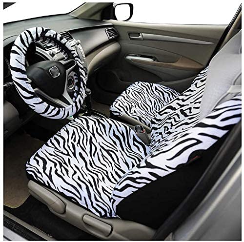 AUTOFAN 15-inch steering wheel cover offering improved grip and matching zebra print