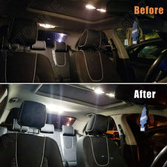 AUTOGINE dome light installed in RAV4 showing brighter cabin lighting and improved visibility