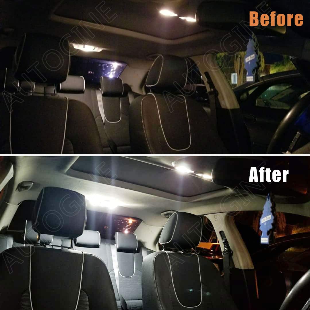 AUTOGINE detail of vanity and glove box LEDs providing clear task lighting