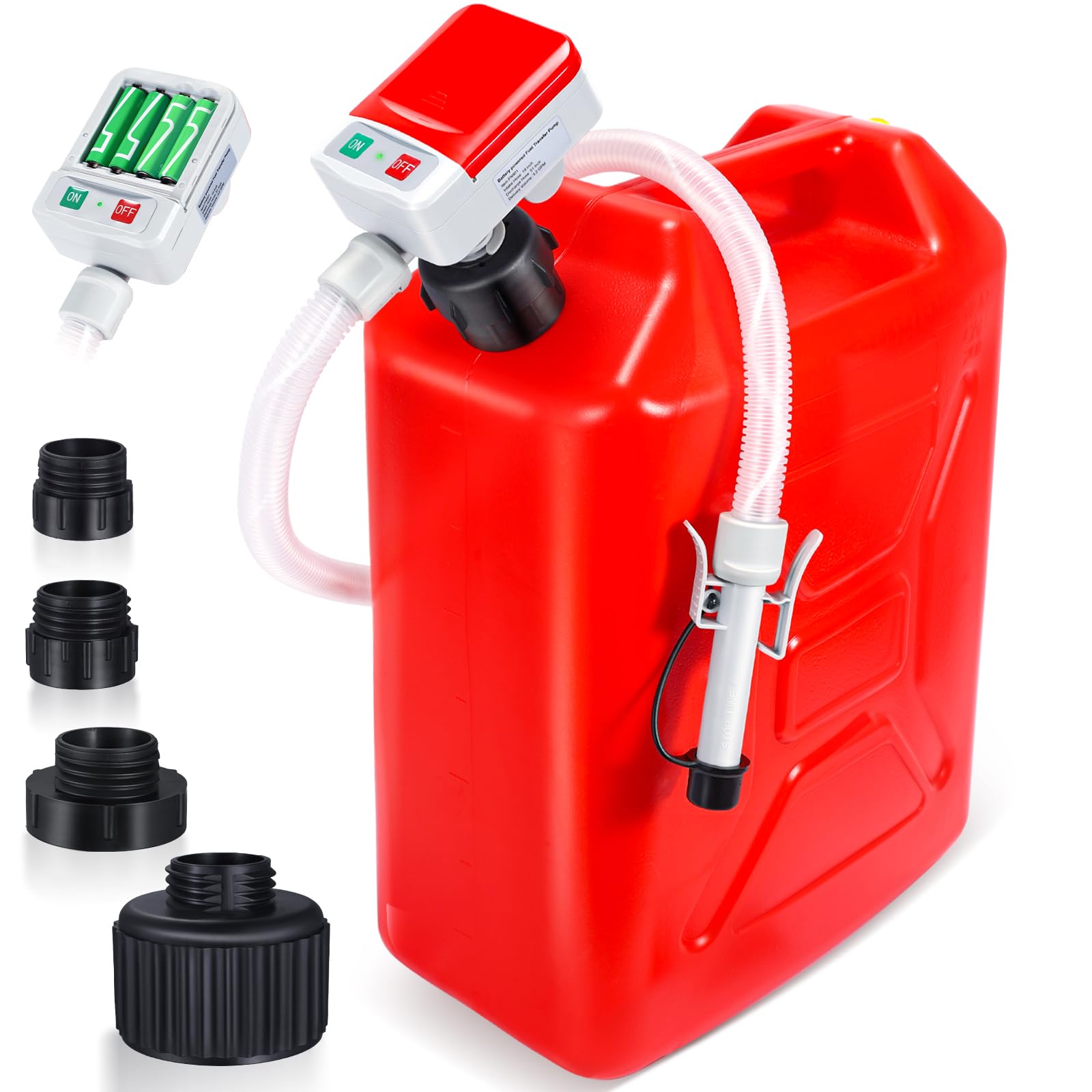 AUTOJDM pump front view showing nozzle and body, convenient cordless refueling