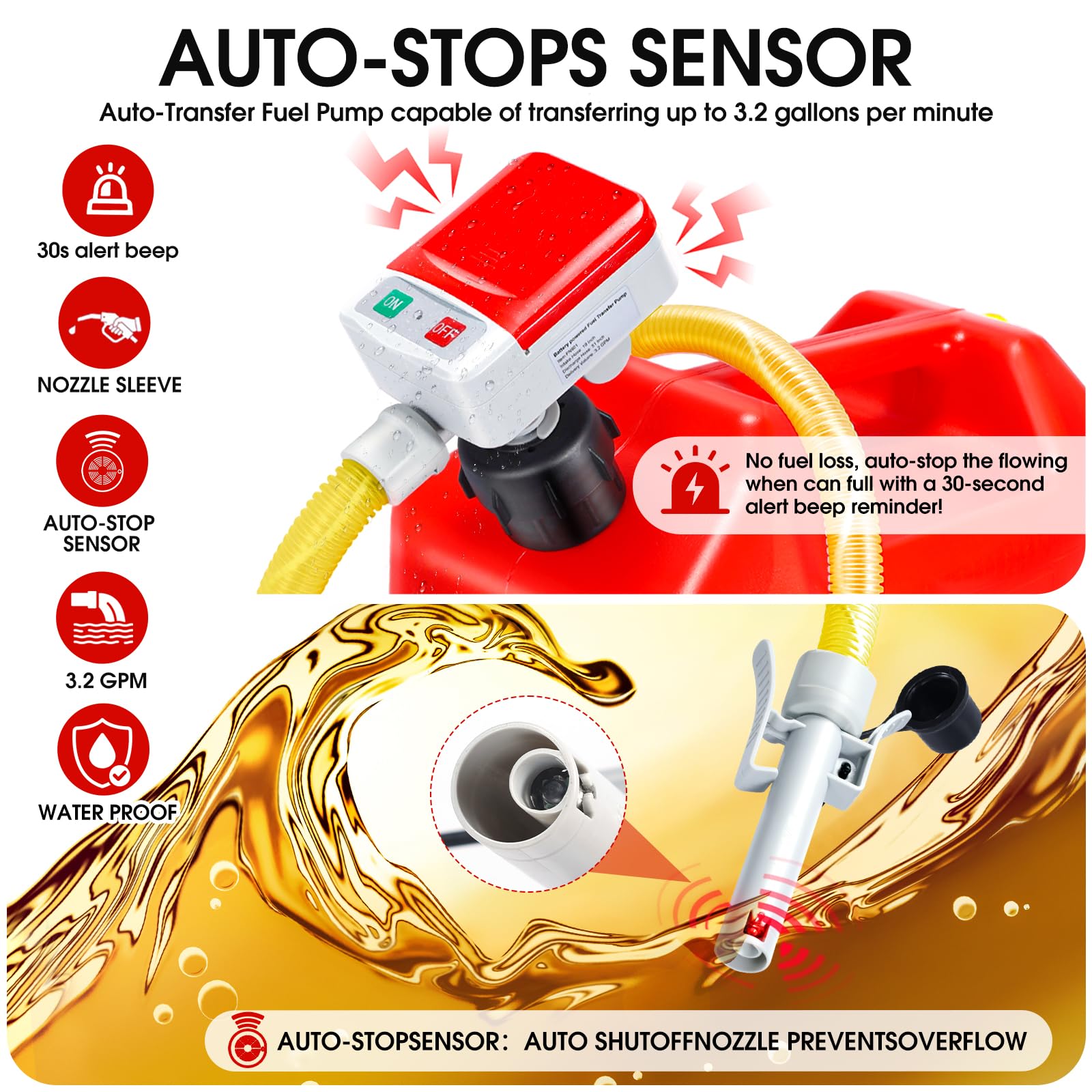 AUTOJDM hose and four adapters laid out, ensures multi-can compatibility