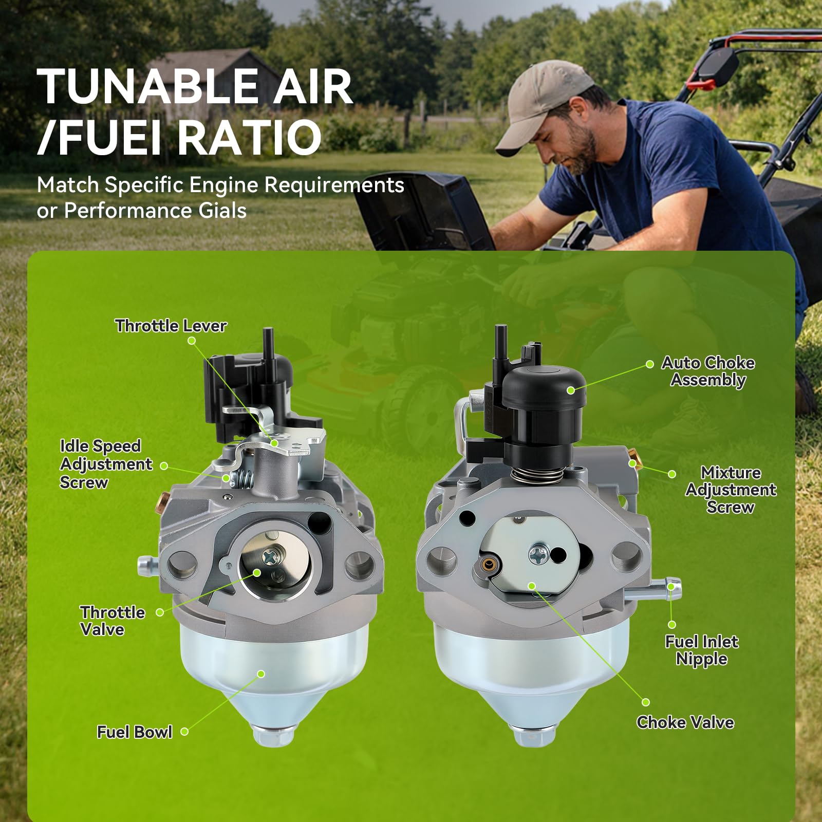 AUTOKAY carburetor mounted on Honda GCV160 engine showing correct fit and reliability