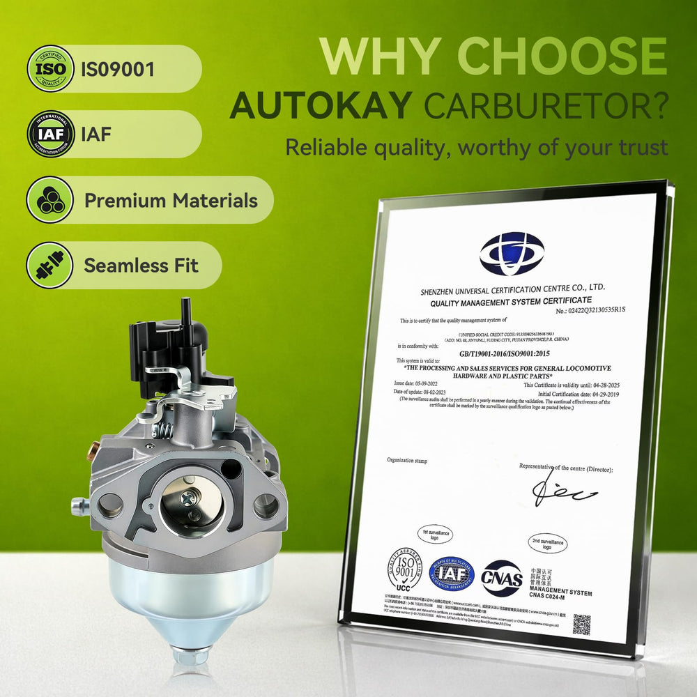 AUTOKAY carburetor next to ruler showing dimensions and accurate size reference