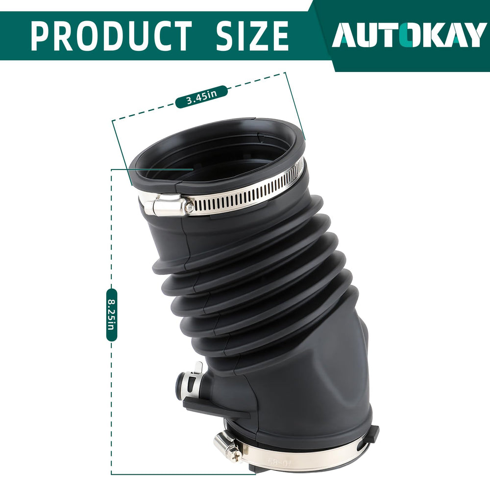 AUTOKAY intake hose next to ruler showing precise length fit