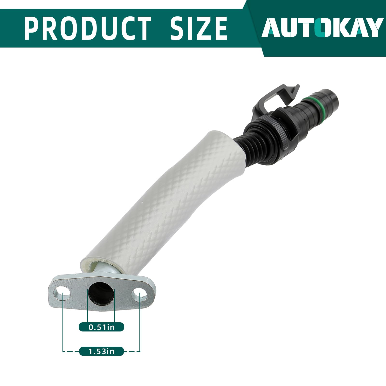 AUTOKAY installed in Chevy Cruze engine bay demonstrating correct turbo oil drainage