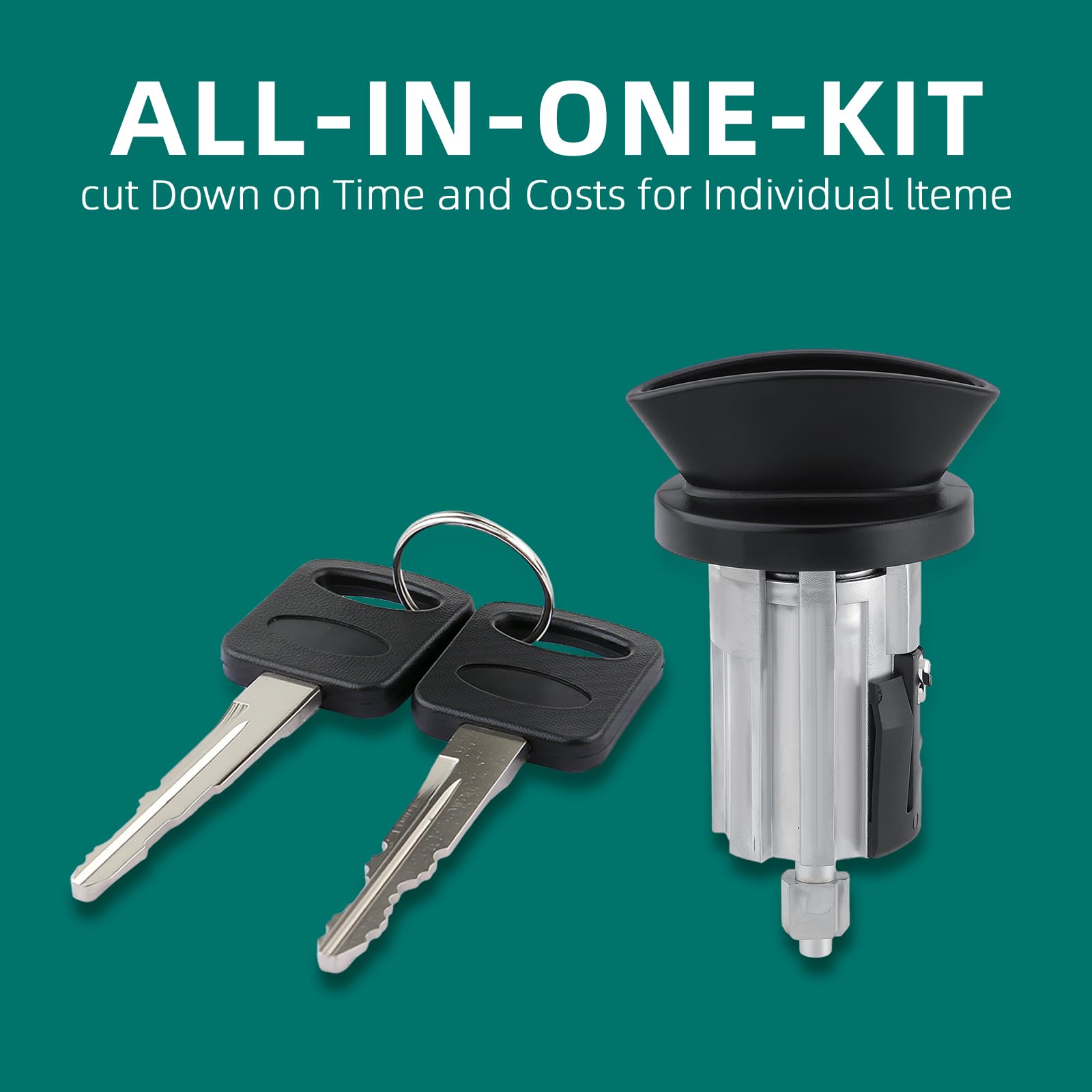 AUTOKAY package contents with cylinder and two keys for quick replacement