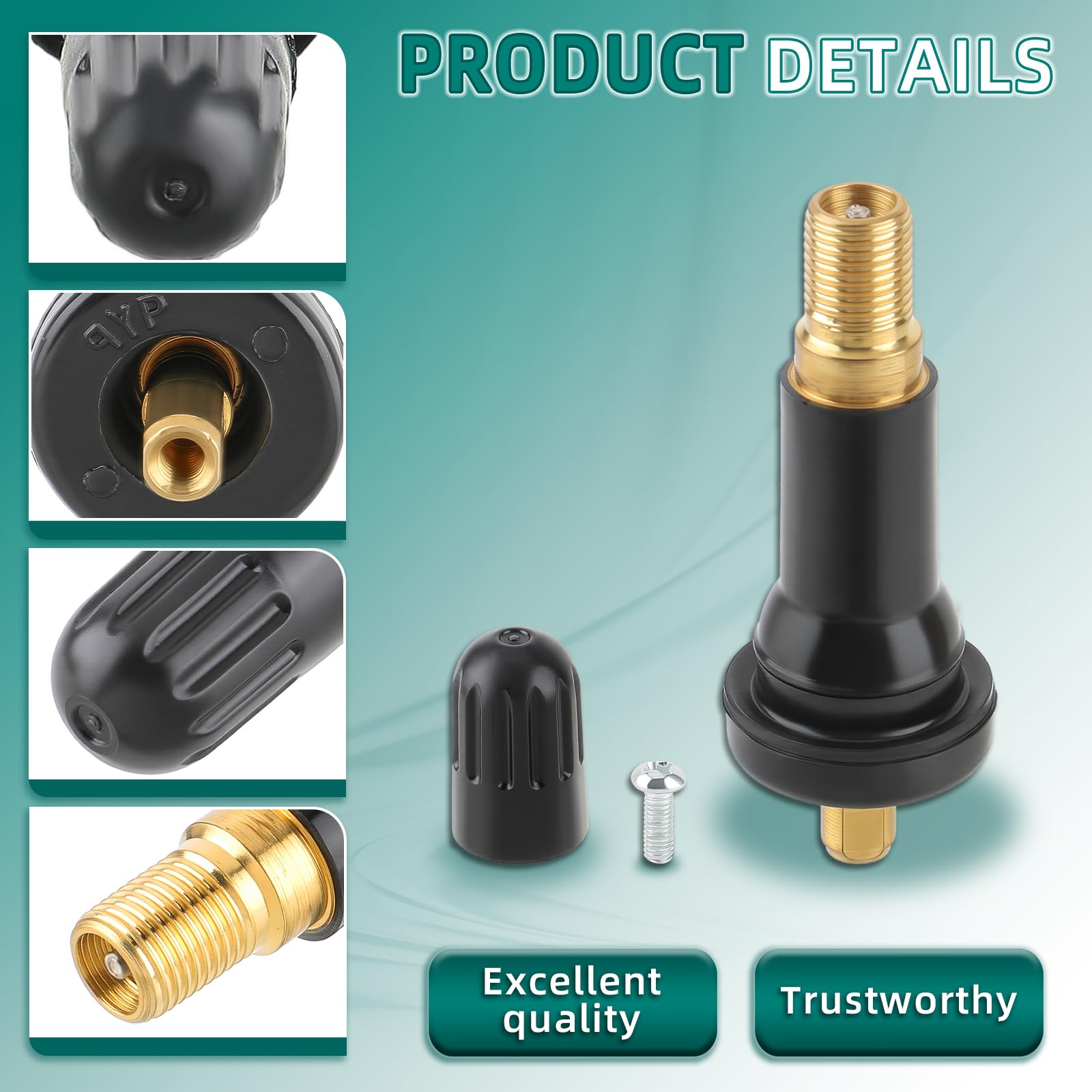 AUTOKAY valve stem core and cap detail showing ready-to-install convenience