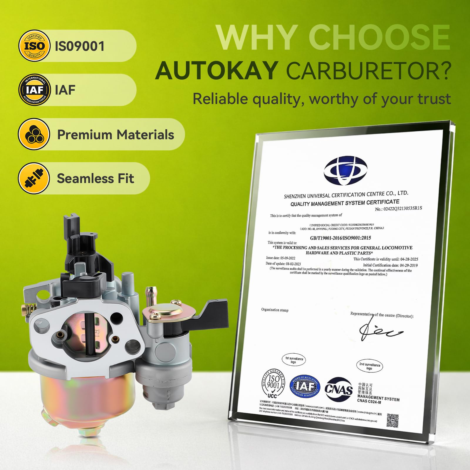 AUTOKAY carburetor fitted in a workshop setting for reliable operation