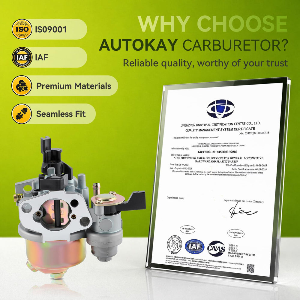 AUTOKAY carburetor fitted in a workshop setting for reliable operation
