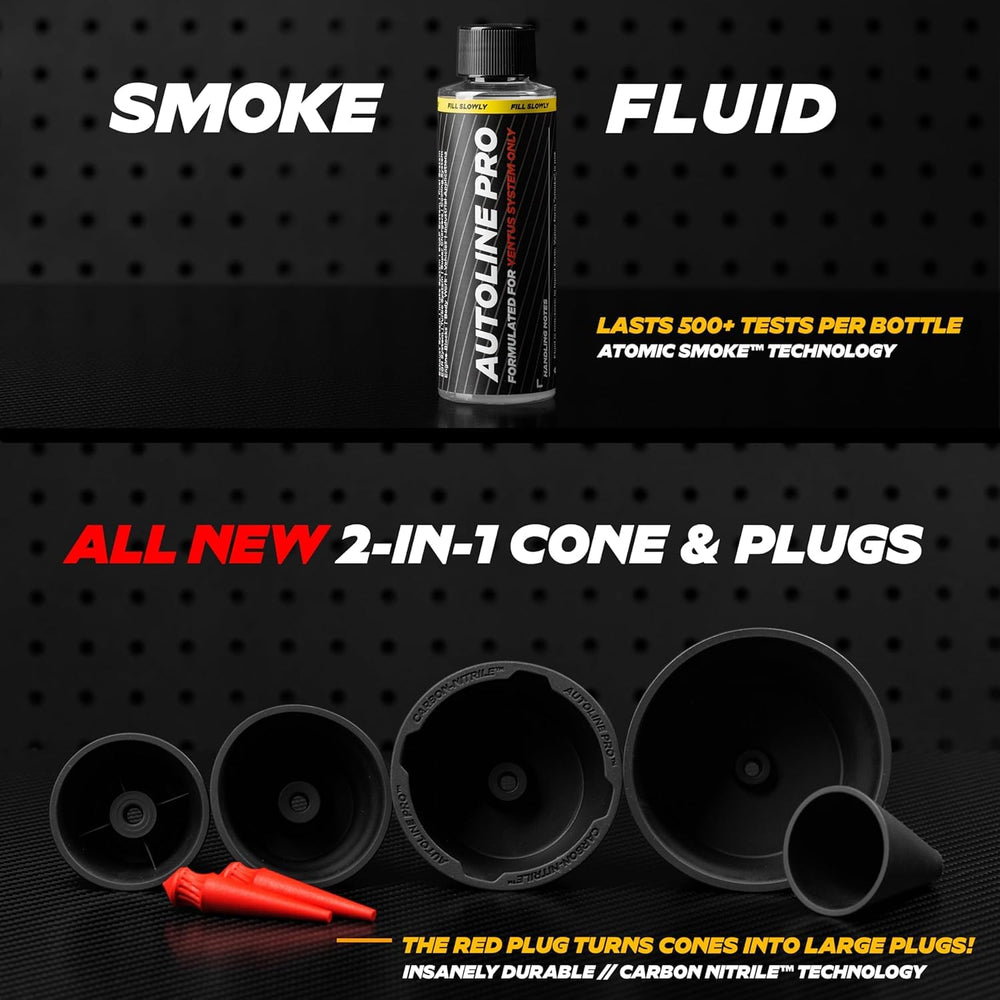AutoLine Pro Ventus producing low‑odor smoke to reveal leak paths