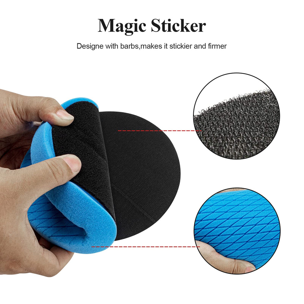 Autolock pads beside 6.7-inch backing plate to show fit and reduced edge contact