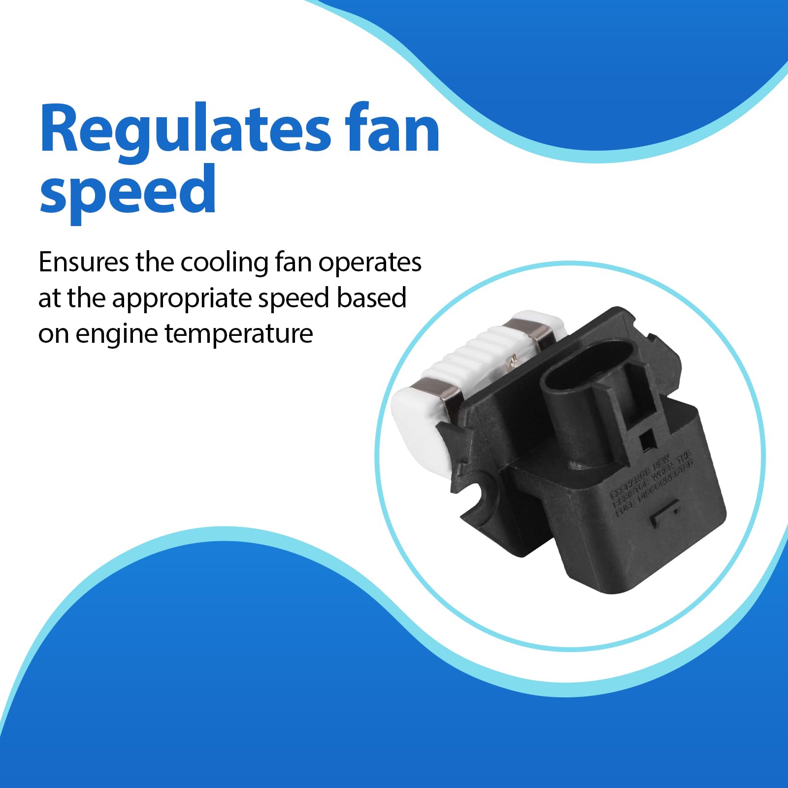 Automkt resistor installed in engine bay improving fan speed control