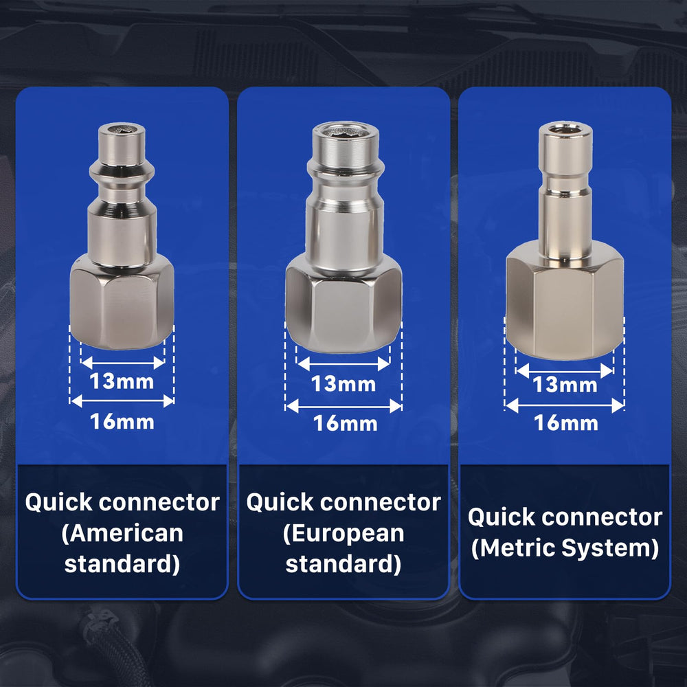AUTOOL adapters arranged by size, easy selection speeds up fitting the correct adapter