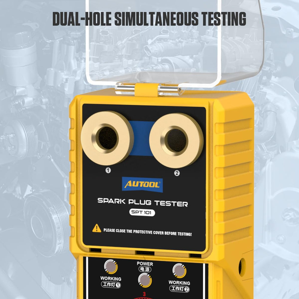AUTOOL close-up of dual sockets and rpm control for accurate comparisons
