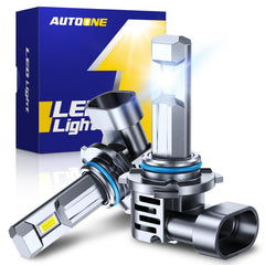 AUTOONE 9005 front view showing bulb profile and secure fit — improved visibility