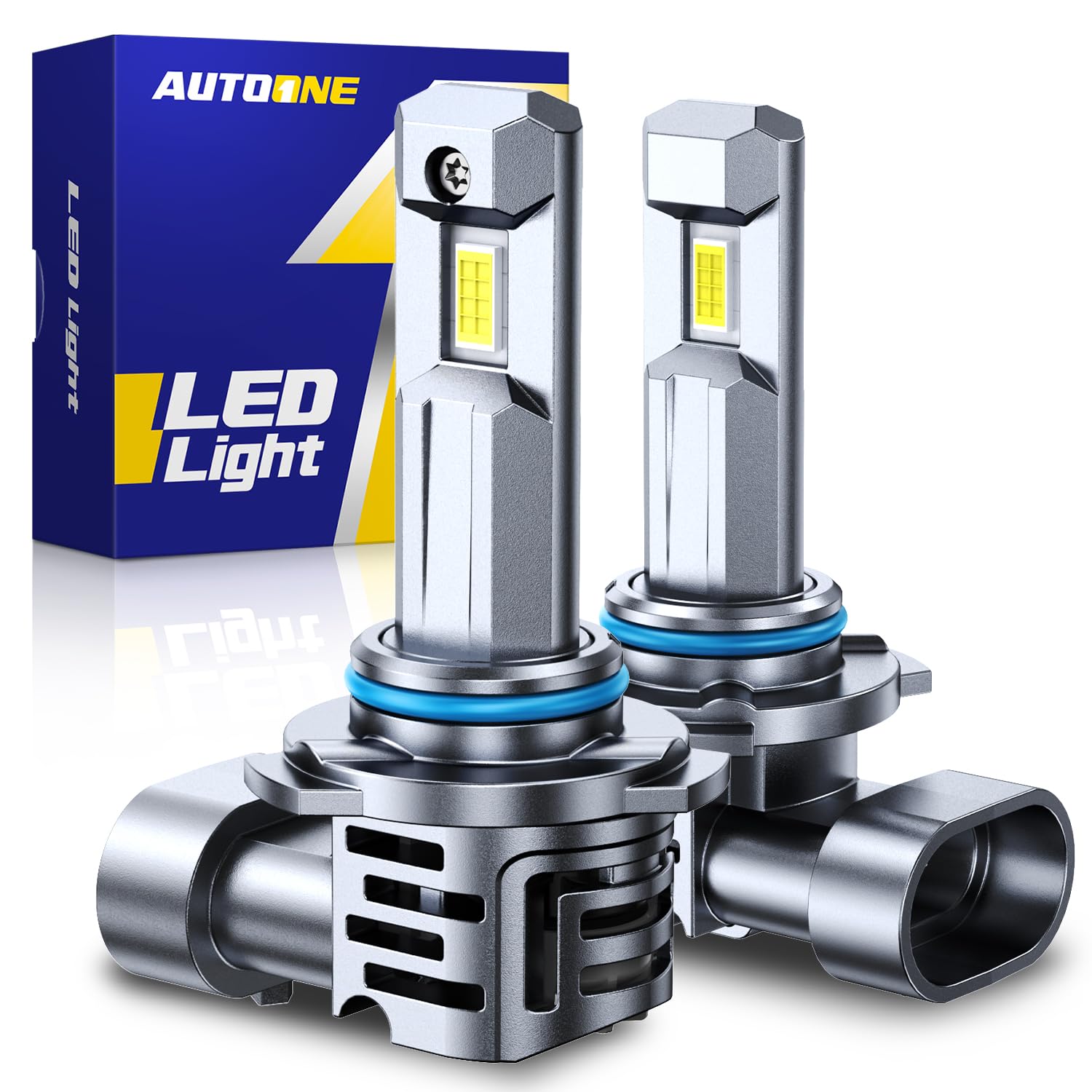 AUTOONE 9006 front view pack of 2 showing plug-and-play design and bright output