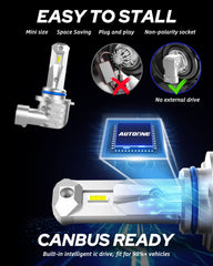 AUTOONE HB4 installed in headlight demonstrating plug-and-play fit