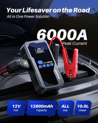 AUTOONE smart jump cables connected to battery providing safe starts