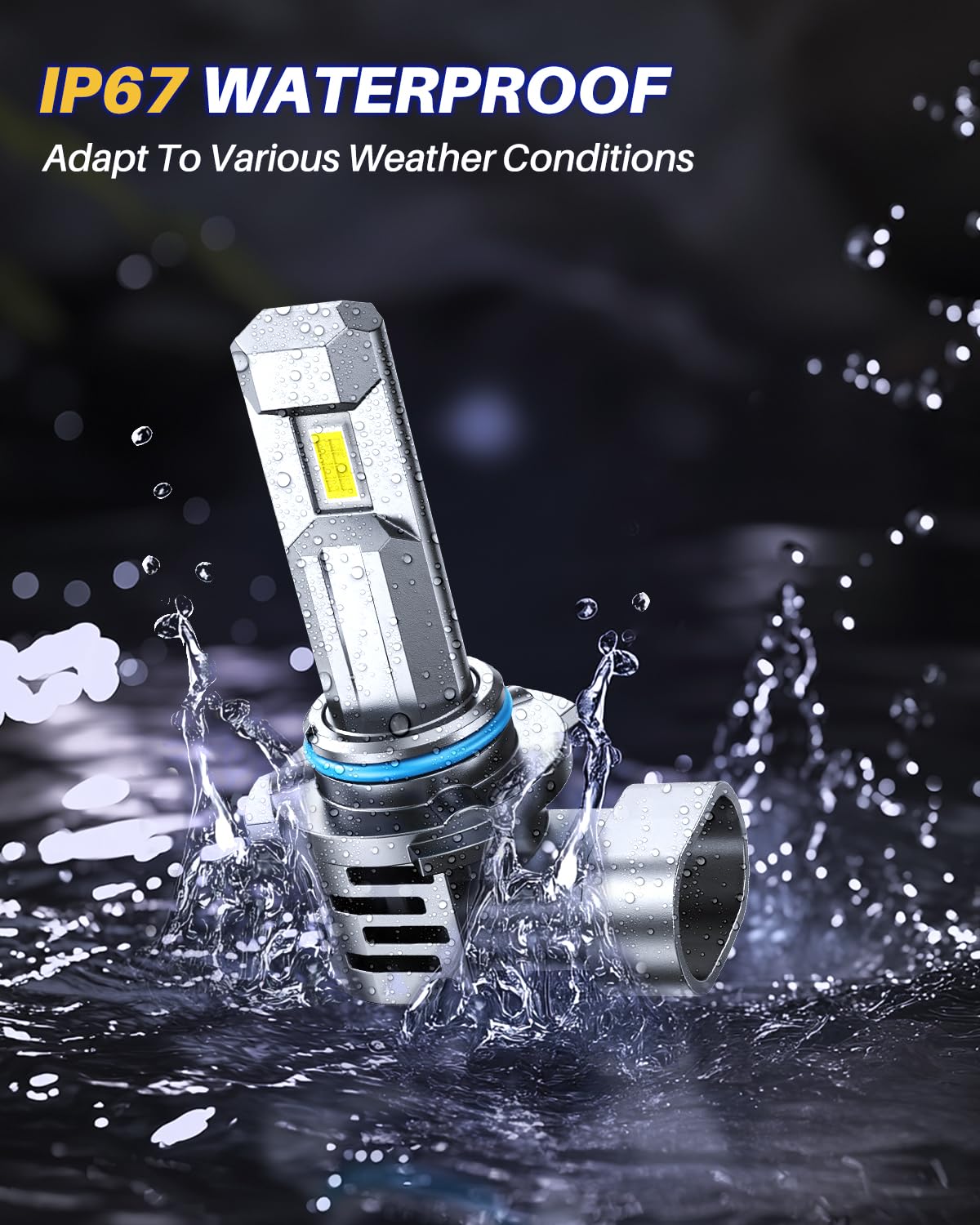 AUTOONE car lit by bulbs in parking scene showing cooler white illumination