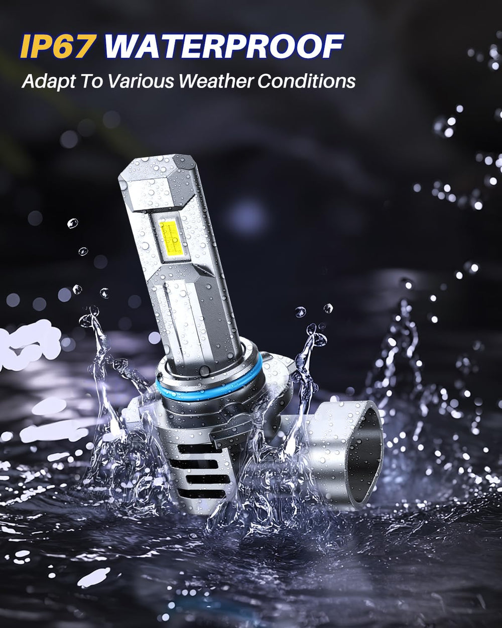 AUTOONE car lit by bulbs in parking scene showing cooler white illumination