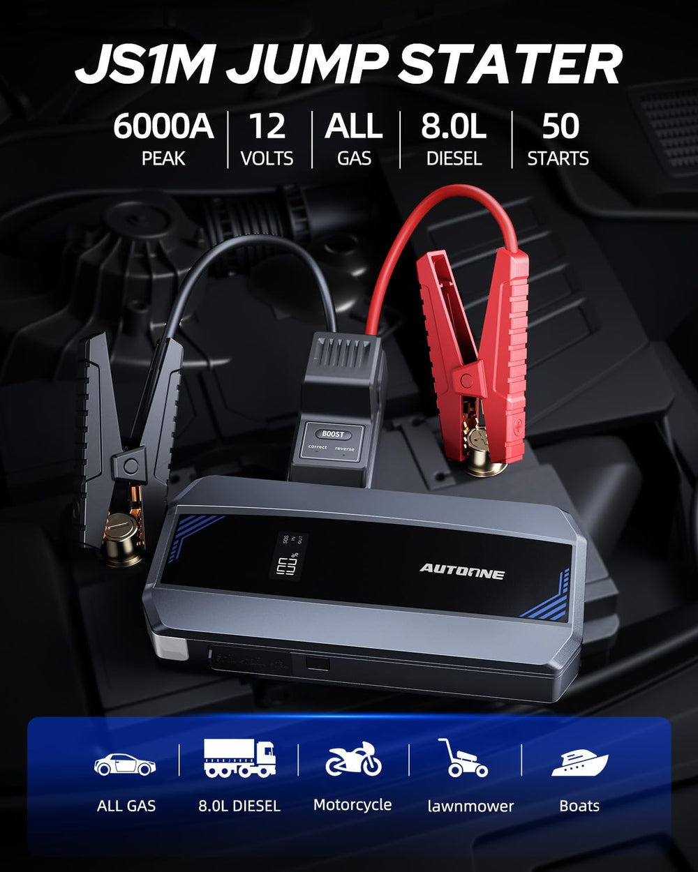 AUTOONE smart clamps close-up demonstrating safe spark-proof connection benefit