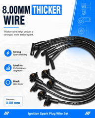 Autopart T wires installed on Ford 4.2L engine demonstrating correct routing