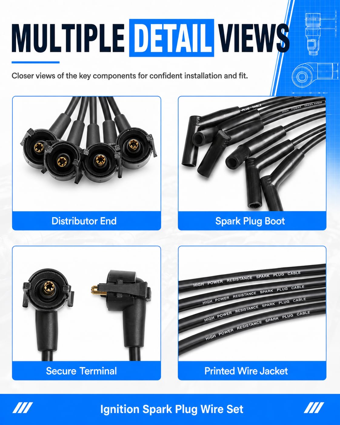Autopart T wires laid out for scale showing individual wire lengths