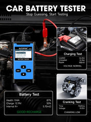 AUTOPHIX BAS100 clear LCD readout displaying SOH, SOC and CCA for fast decisions