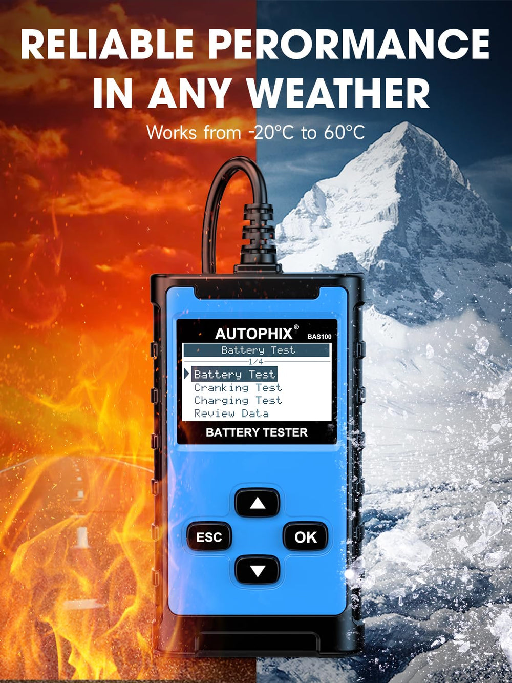 AUTOPHIX BAS100 compact size shown in hand for easy portability and storage
