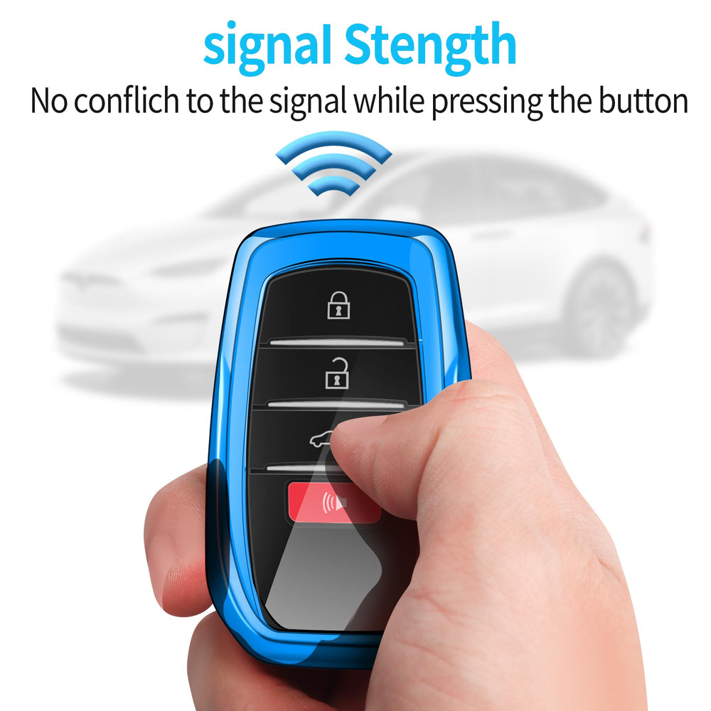 Autophone cover on key near car handle demonstrating quick unlock convenience
