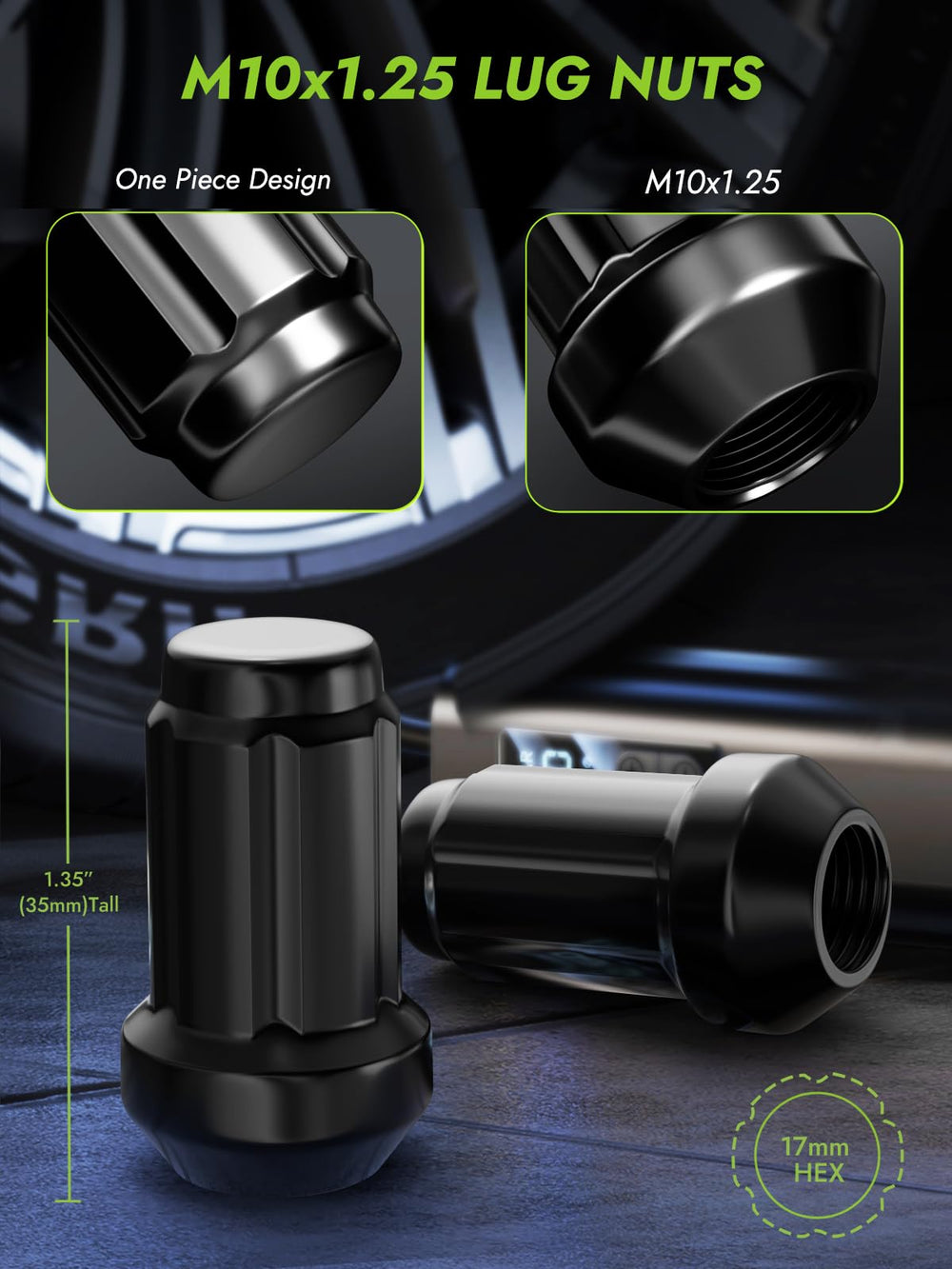 AUTOPTIM close-up of nut threads and tapered seat, shows precise fit and strength