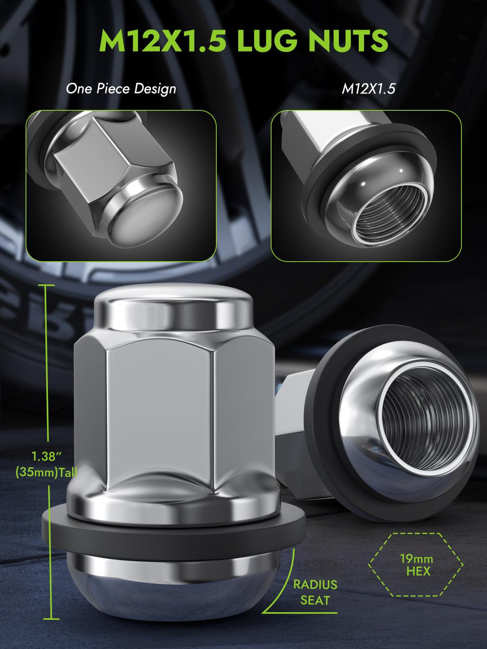 AUTOPTIM close-up of lug nut threads showing precise machining for secure fit and safety