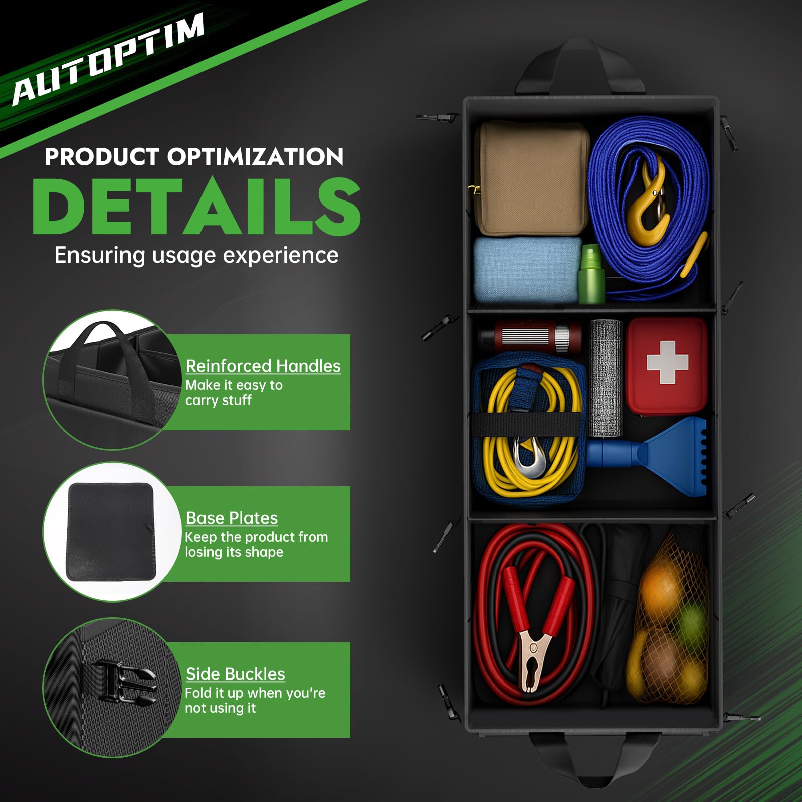AUTOPTIM folded flat for compact storage and easy stashing