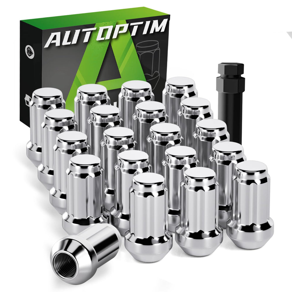 AUTOPTIM front view of 20-piece lug nut kit with socket showing full set benefit