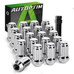 AUTOPTIM front view of 20-piece lug nut kit with socket showing full set benefit
