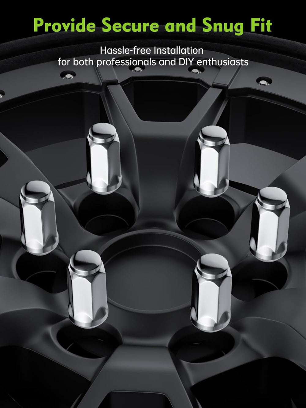 AUTOPTIM pile of chrome lug nuts highlighting triple chrome finish, corrosion resistance