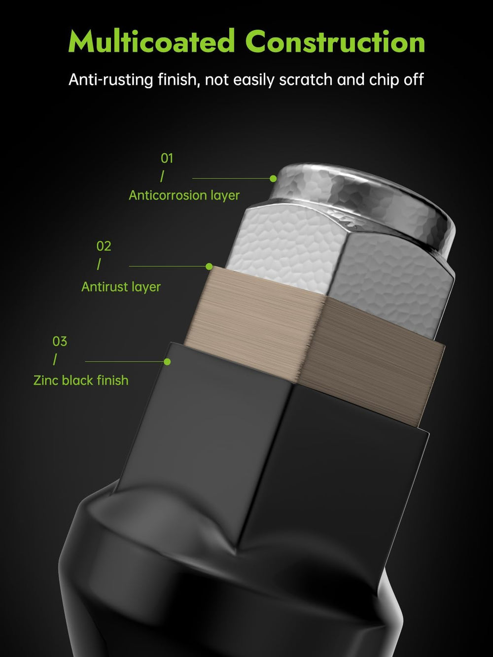 AUTOPTIM detail of 60 degree tapered seat showing accurate fit for conical wheels