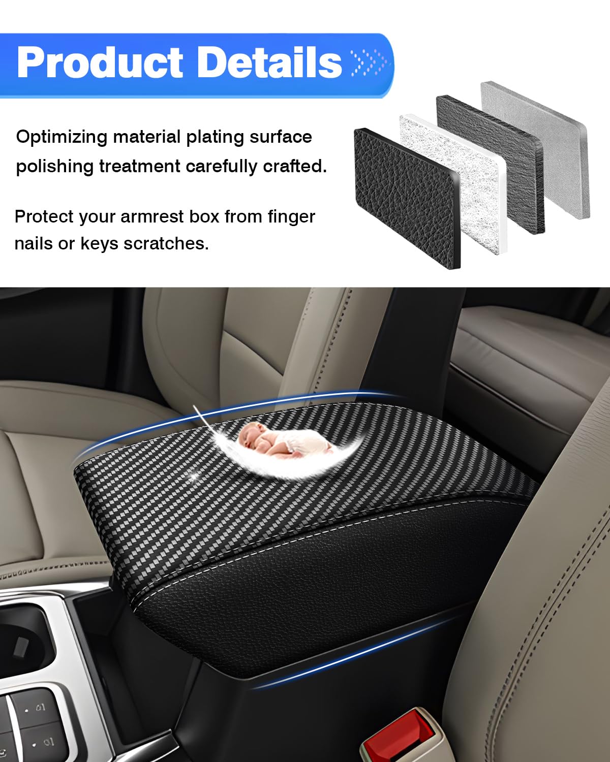 Autorder armrest in use with hand resting for improved comfort and grip