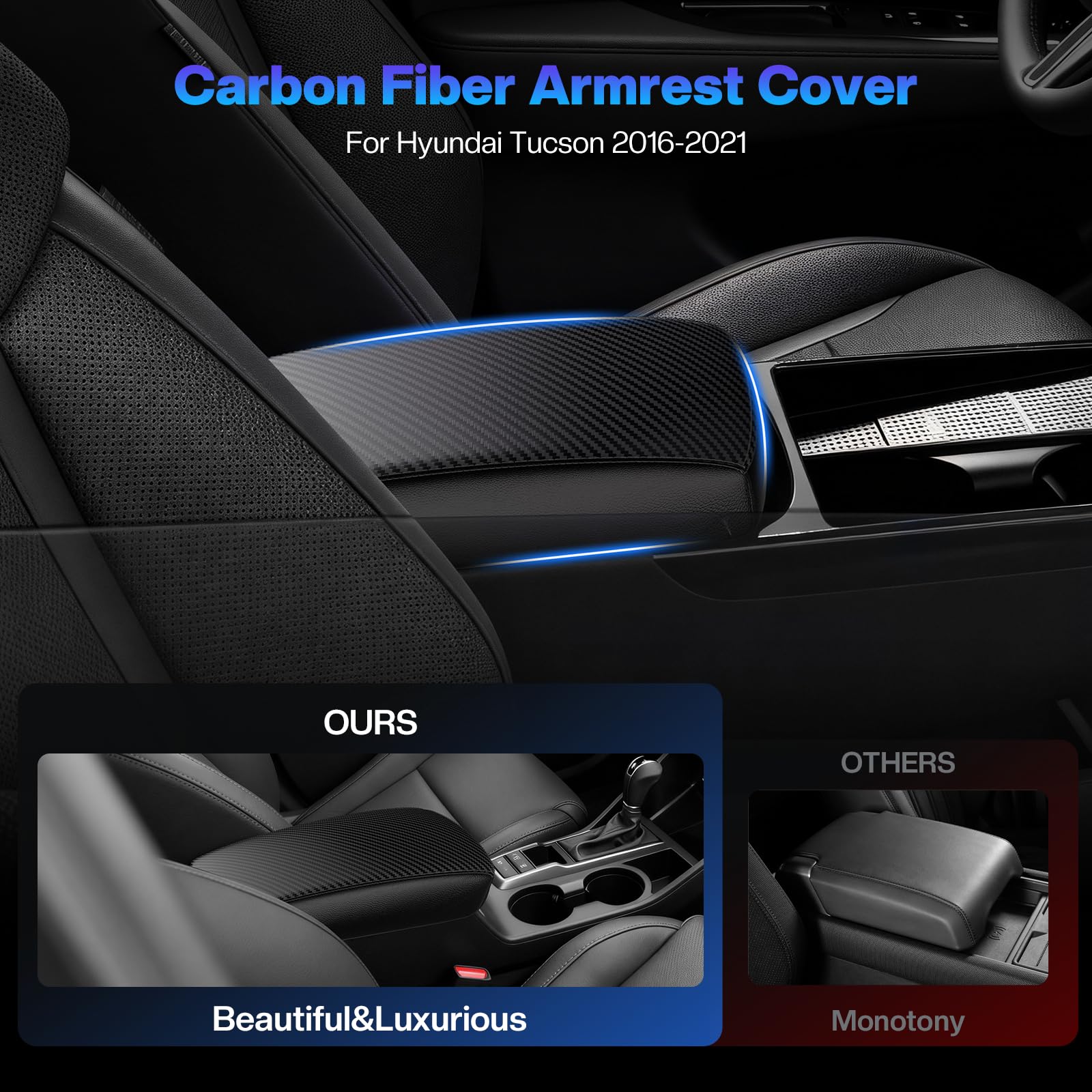 Autorder close-up of carbon fiber texture adding sporty interior style