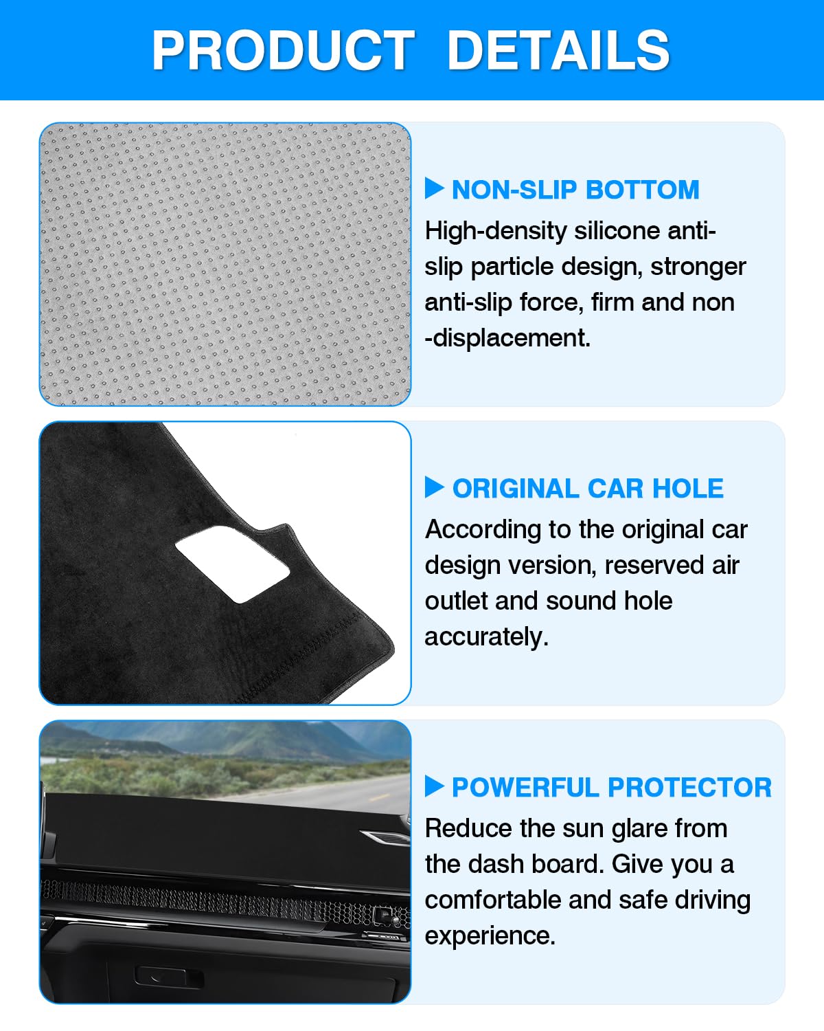Autorder size comparison on dash showing tailored fit and coverage