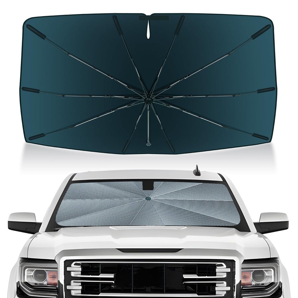 Autorder front view of windshield shade showing full fit benefit