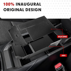 Autorder insert installed in Mazda CX30 armrest for secure storage
